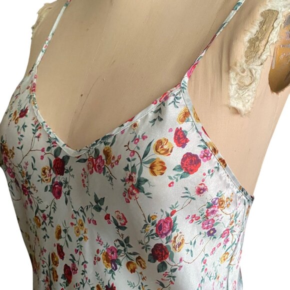 Vintage 90s Y2K satin floral slip dress nightgown lingerie - Picture 3 of 13